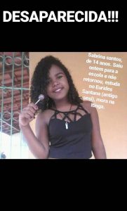 Menina de 14 anos moradora da Itinga Lauro de Freitas. 