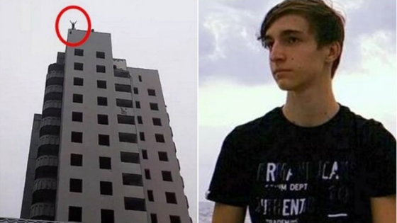 Jovem pula de prédio com paraquedas artesanal e morre na frente da família