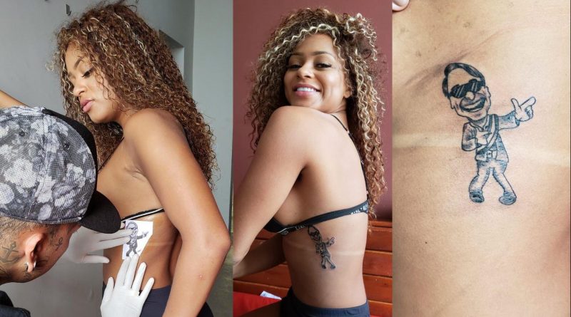 Miss Bumbum baiana Erika Canela tatua Bolsonaro