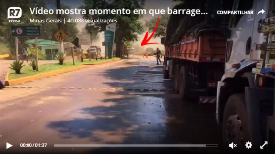 vídeo mostra momento em que a barragem rompe em Brumadinho