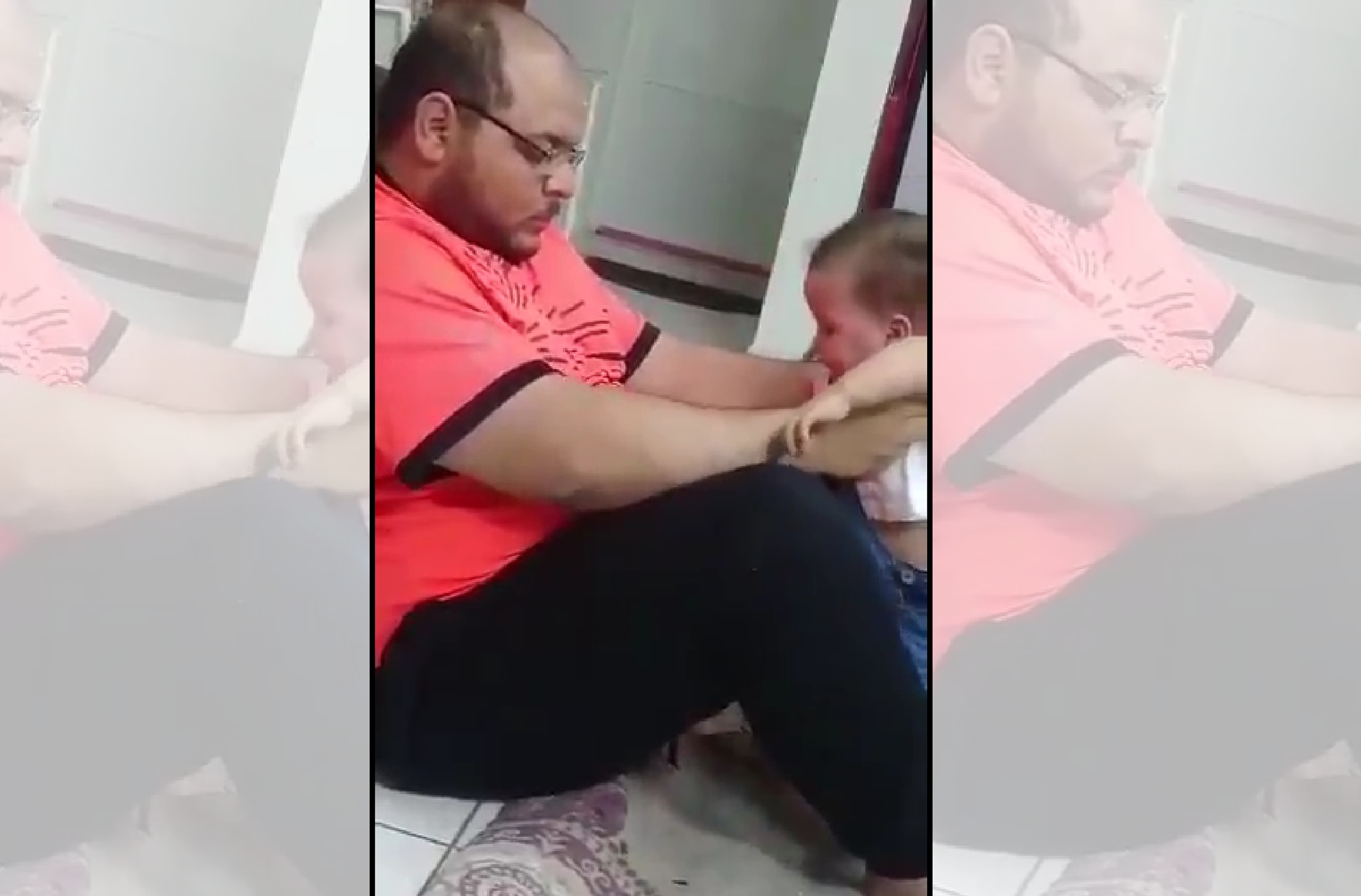 Homem é flagrado batendo em um bebê